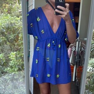 River Island Blue Embellished Mini Sundress